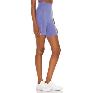 Le Ore Lucca High Rise Pocket Bike Shorts Womens XS Smokey Amethyst Stretch